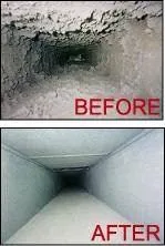 Air duct before and after cleaning Spokane