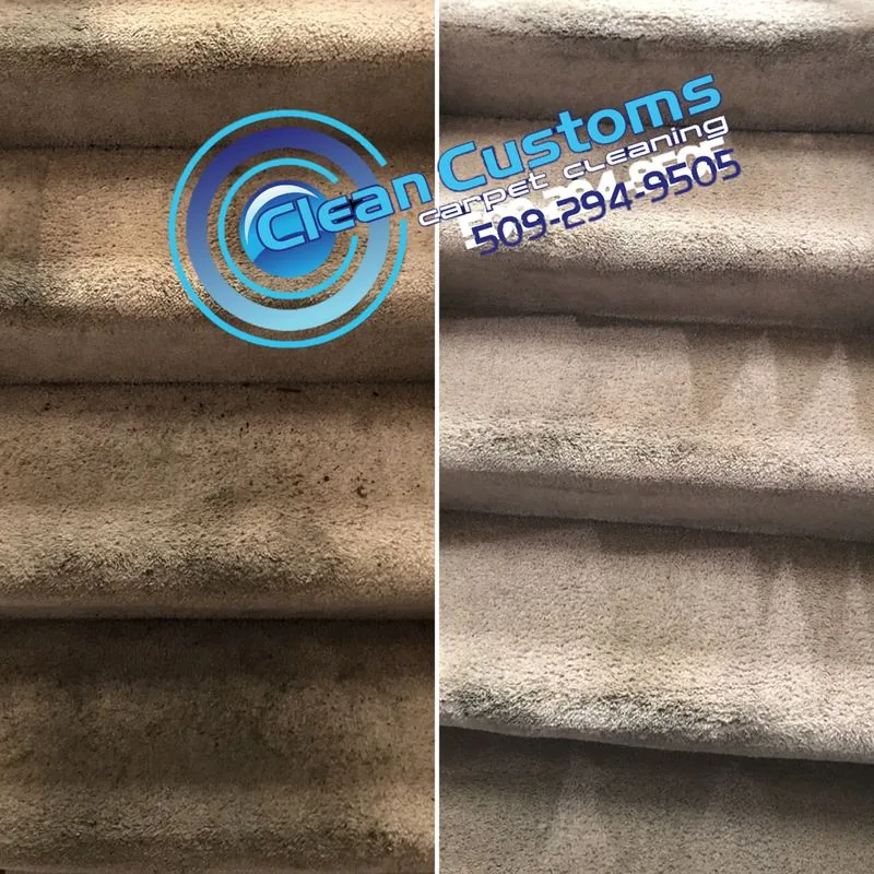 Stair carpet cleaning results in Cheney WA